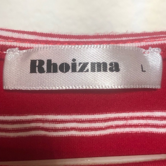 Red & White Stripe Women’s Tops Size Large - Picture 3 of 5